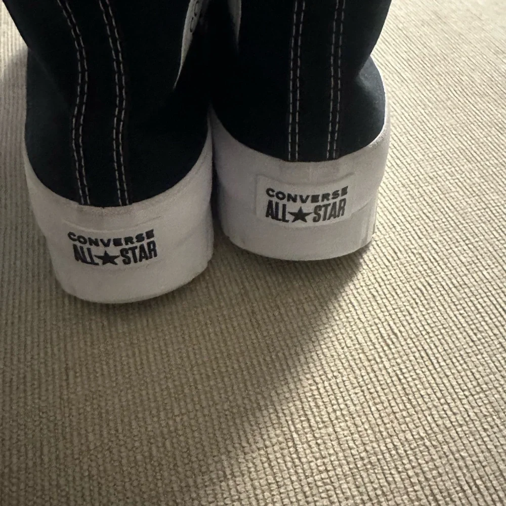 Converse Women's Black and White Platform Sneakers - Picture 4 of 5